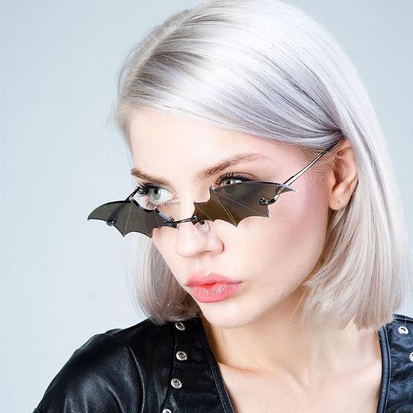 

new 2020 bat sunglasses men and women brand designer mirror coating goggles vintage fashion ladies sun glasses cat eye irregular, White;black