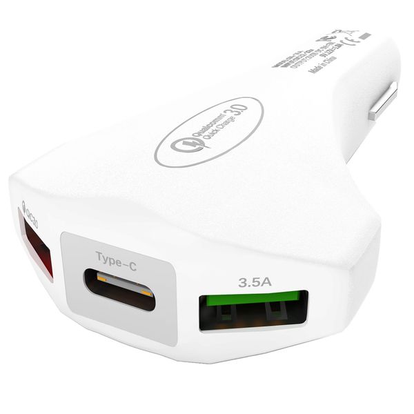 

cgjxs2 usb ports car charger quick charge 3 .0 type -c safety emergency hammer qc3 .0 fast car charger adapter 200pcs /lot