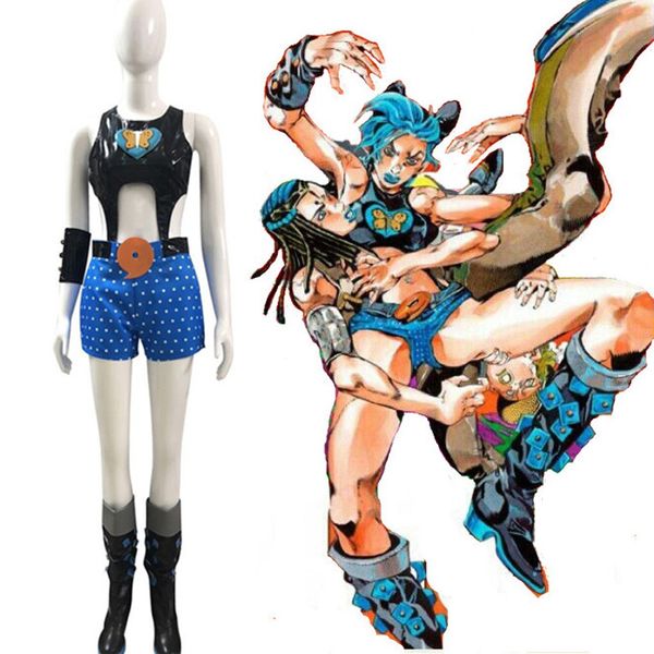 Le Bizzarre avventure di JoJo 6 Pietra Oceano Jolyne Cujoh Costume Cosplay JoJo Jolyne Cujoh Scarpe Cosplay