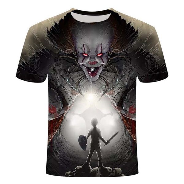 

new clown pattern clown face 3d print shirts horror humor plus size men clothing
