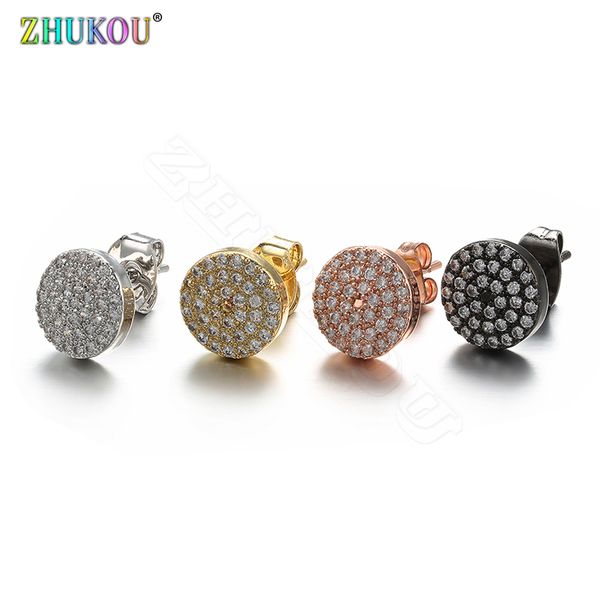 

glittering simplicity round stud earrings with elegant natural pearl fashion jewelry earring piercing, model: ve39, Golden;silver
