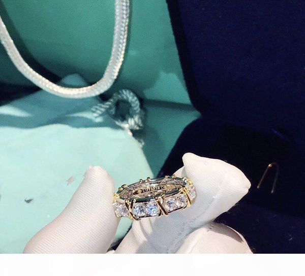 

люкс классического дизайнер schlumberger s925 sterling silver cross кристалл широкое кольца для женщин ювелирных изделий