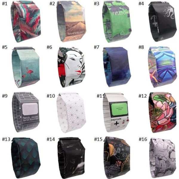 

cgjxscreative paper watch led waterproof clock tyvek paper strap digital watches sport watch relogio feminino women watch men student 16 col