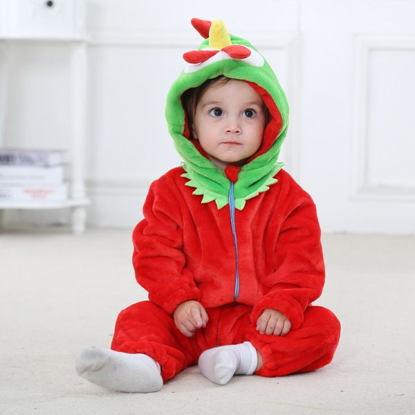 

chick baby clothes one-piece flannel romper new pure cotton soft home clothing newborn pajamas costumes wholesale, Black;red