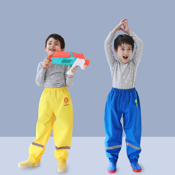 

thick style kids rain pants boys and girls students baby waterproof pants cartoon animal children rain