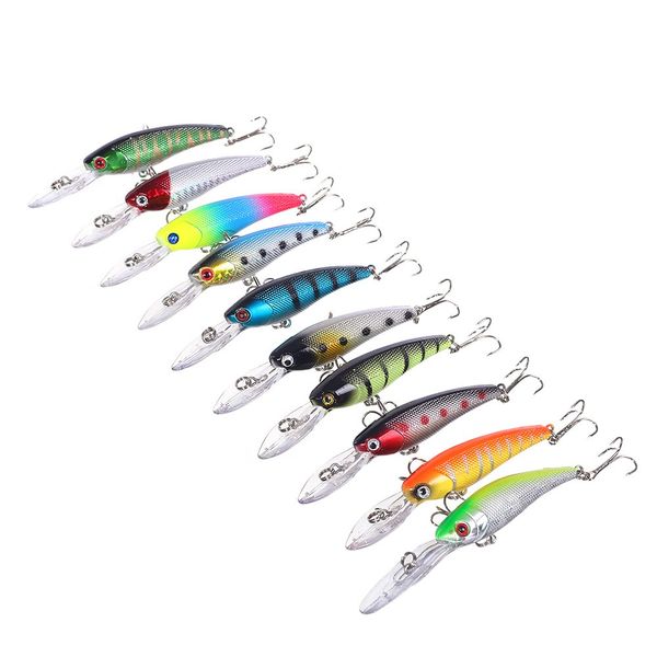 

10pc fishing lure deep swim hard bait 9.1cm-3.6"/8.2g-0.29oz artificial baits minnow fishing wobbler pesca fishing tackle
