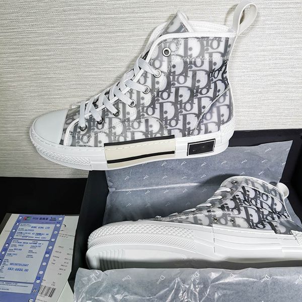 

with box 2020 new gao bang flowers technical canvas shoes high oblique casual shoes 3m mens women luxury designer shoes 36-44 pin, Black