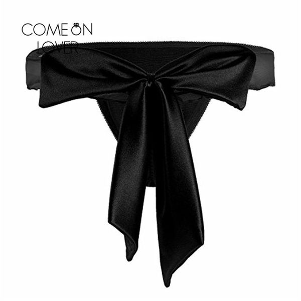 

comeonlover women briefs stain nylon with big bows women panties with peplum tanga womens underwear lingerie pi5082, Black;pink