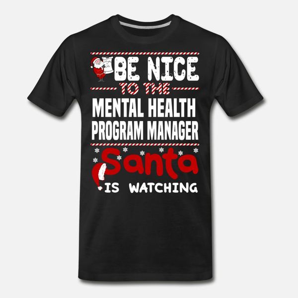 

mental health program manager t shirt men print cotton crew neck letter graphic funny casual spring family shirt