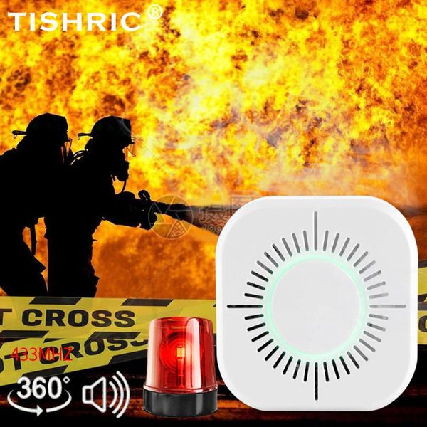

tishric беспроводной 433mhz смарт детектор дым пожар дым сигнализатор сигарета работа с sonoff bridge home automation security, Black;white