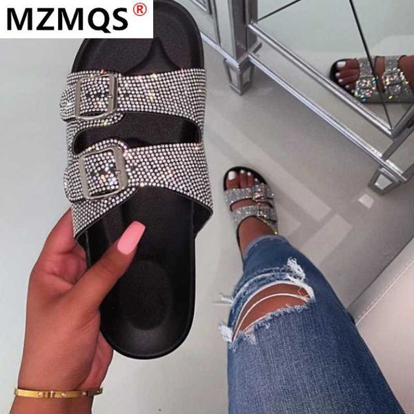 

summer transparent women bright diamond slippers flat soft jelly shoes bling female flip flops plus size outdoor ladies slides, Black