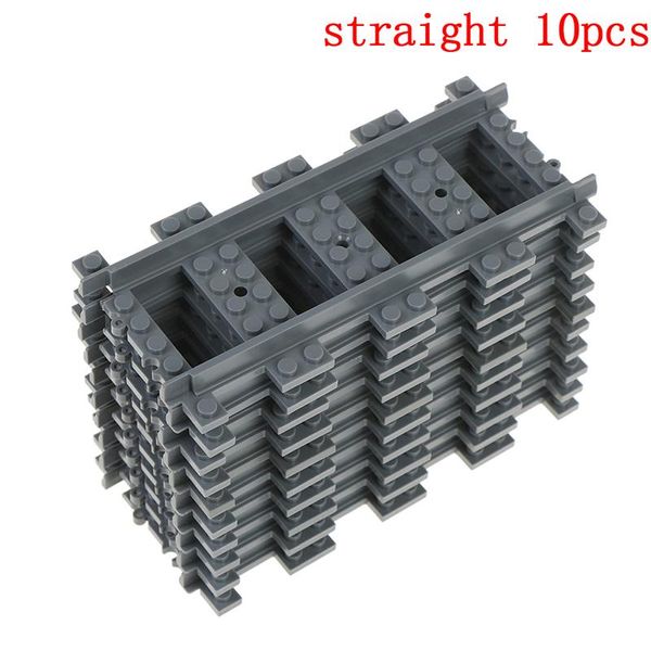 

10шт лот город поезд поезд рельсового прямой изогнутые рельсы строительных блоки набор кирпичи совместимый модель дети игрушка bbyufy homeba