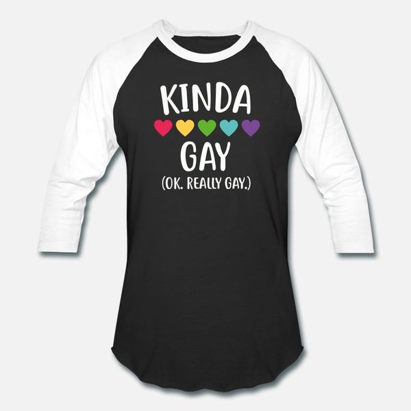 

kinda gay ok really gay funny lgbt pride awareness t shirt men personalized short sleeve o-neck standard interesting comical summer letter