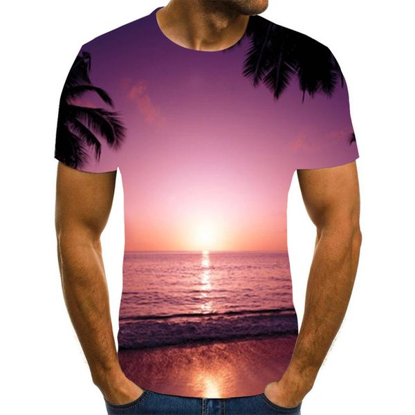 

3d new popular animation landscape creative art design colorful 3d print shirts graphic hippie comics men clothing