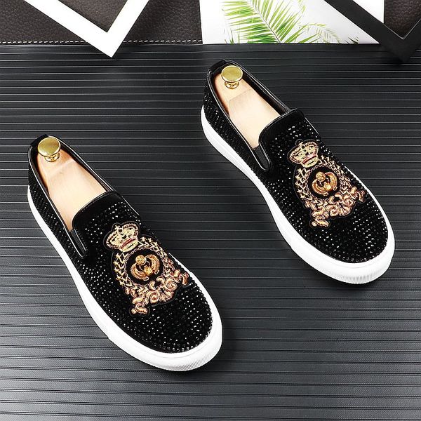 

x0619 new fashion 2020 men's shoes luxury european design party style men's casual shoes, Black