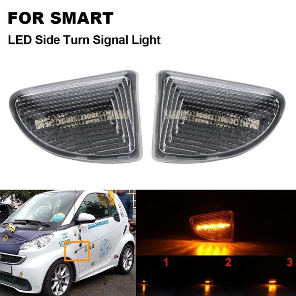 

2pcs dynamic turn signal side light led arrow side marker blinker lamp for smart w451 fortwo 451 1 & mkii 07-15