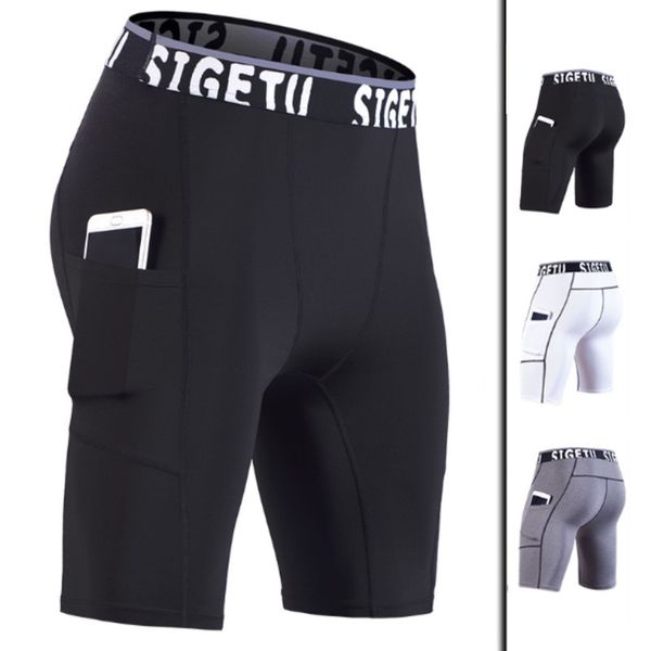 

gym clothing running shorts men summer compression under layer short s-3xl fitness training quick dry jogging pants, White;black