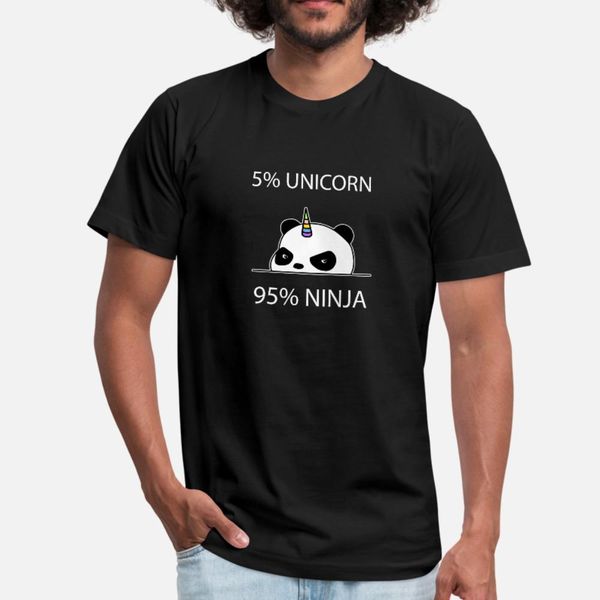 

unicorn ninja panda t shirt men customize cotton o neck outfit crazy building summer kawaii shirt