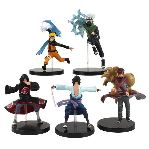 

5pcs/lot anime naruto uzumaki uchiha sasuke / hatake kakashi killer b namikaze minato figure toy mx200811