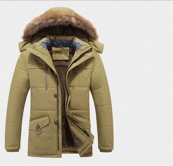 

thick plus size hooded long sleeve coats casual solid color homme slim mens outerwear winter mens jackets, Black;brown