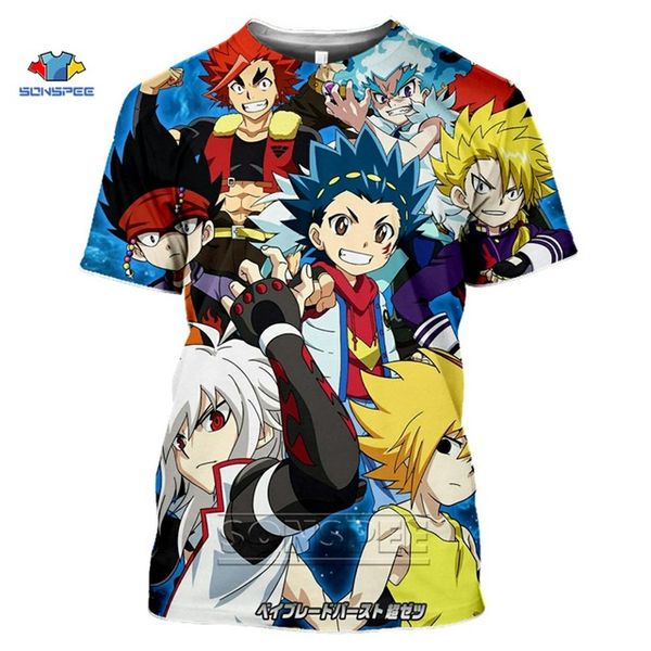 

beyblade burst evolution anime summer men homme 3d print shirts humor hippie plus size men clothing