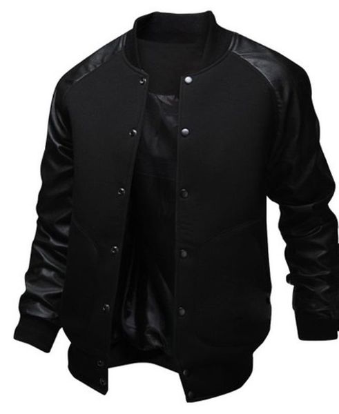 

zogaa mens baseball jacket autumn fashion cool outwear jacket patchwork stand collar casual slim fit jackets and coats for men, Black;brown