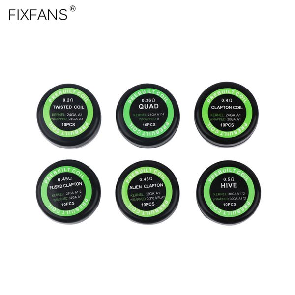 

a1 prebuilt coil heating resistance wire quad hive tiger fused clapton alien twisted coils rda atomizer vape premade wrap wire