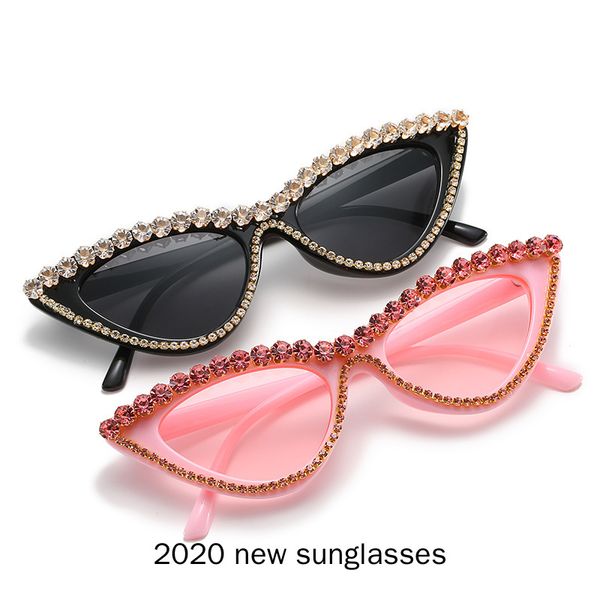 

oversized cat diamond sunglasses women fashion rhinestone sunglasses female cat shades glasses uv400 nx, White;black