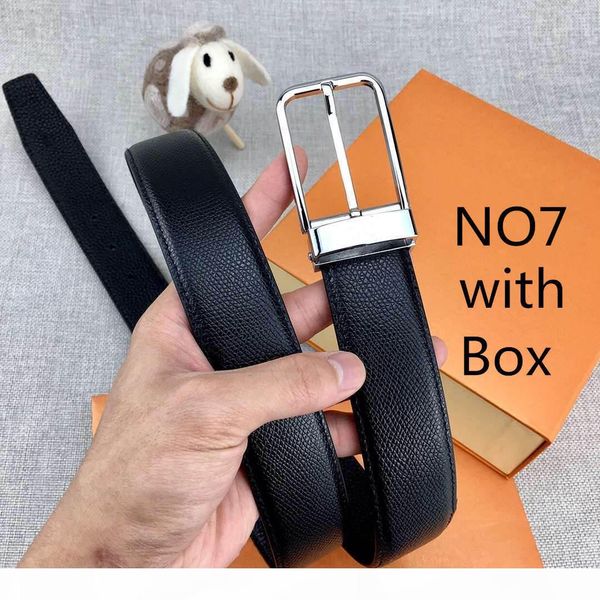 

fashion brand belts for mens woman leather belt needle buckle width 34mm highly quality with box, Black;brown