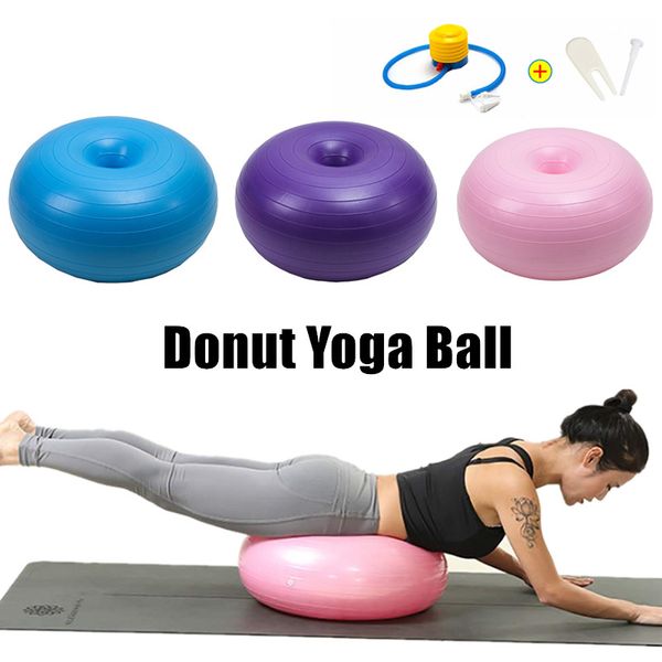 Virson Donut Fitness Ball Compreso Gonfiatore Palestra Esercizio Balance Fit Ball Palla da Massaggio con Pompa Sport Yoga Balls