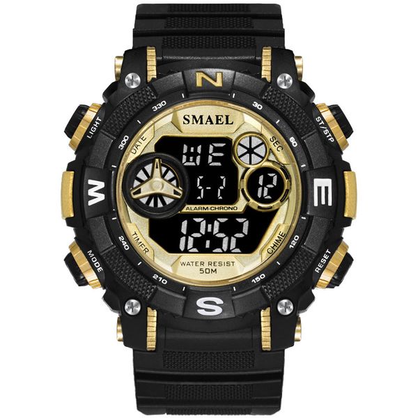 

smael watch men's watches led digital wristwatches waterproof sports s men watches 1317 mens horloge mannen, Slivery;brown