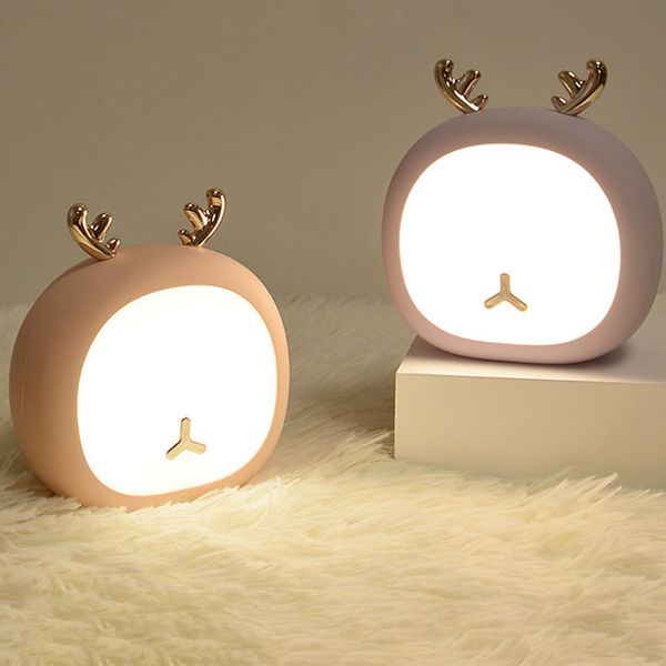 

cute pet deer night light usb charging dimming rabbit touch light cartoon soft light eye protection sleep night