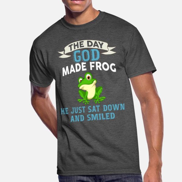 

the day god made frog he just sat down and smile t shirt men customized 100% cotton round neck formal gift funny summer unique shirt