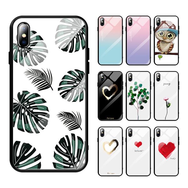

cgjxscase for iphone xs max xr 6 6s 7 8 plus phone cases clear tempered glass pattern cover for iphone xs max xr 10 ultra thin case