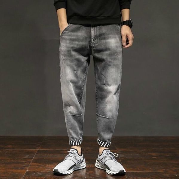 

# 2638 повседневный карандаш гарем джинсы мужчины с дырками denim бегуны скинни рваные джинсы для мужчин размер 42 мода проблемные denim бай, Blue