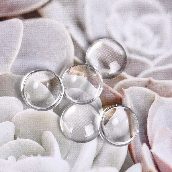 

50pcs/lot 14mm round cabochons transparent glass clear flat back for diy pendant findings jewelry making handmade accessories