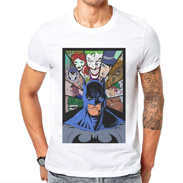 

2019 product mens t-shirt batman printed o-neck short sleeve cotton tee hip hop t shirt super hero design mens tshirts