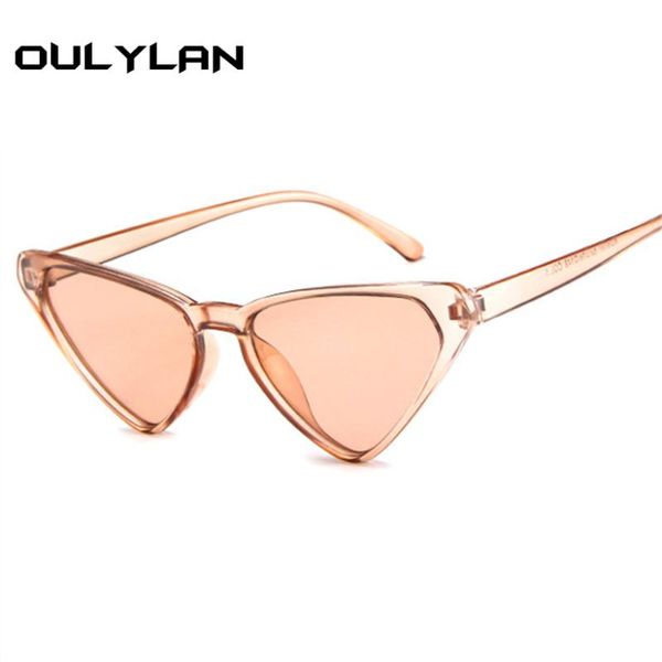 

oulylan women men cat eye sunglasses cute oversized triangle sun glasses vintage brand designer glasses female pink mirror, White;black