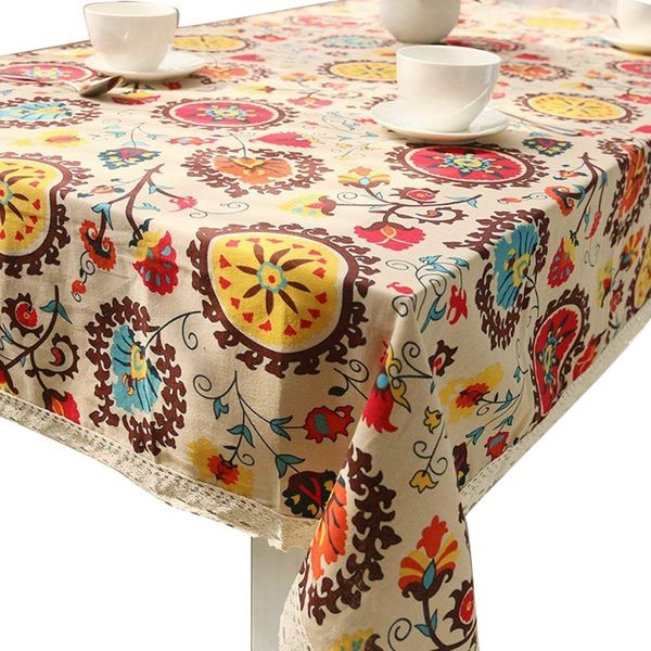 

bohemian tablecloth cotton and linen printed l decorative tablecloths 140x180cm