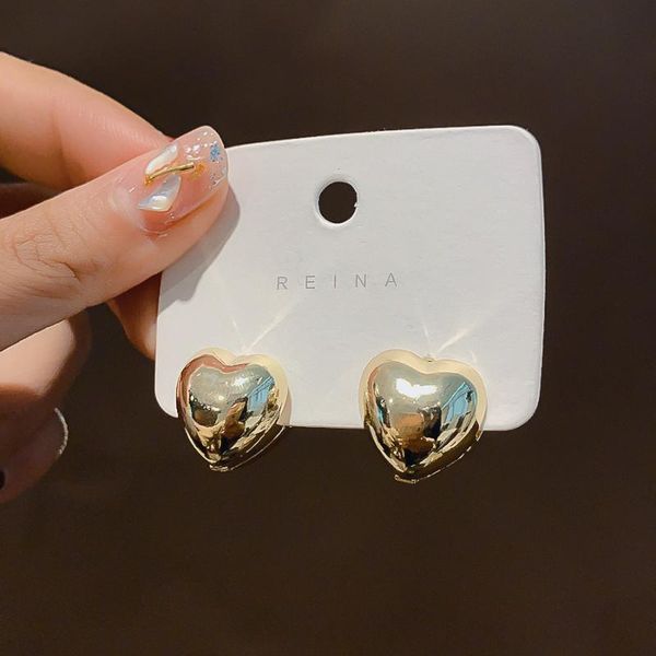 

stud korea style s small heart cute earrings for girl women fashion jewelry accessories, Golden;silver