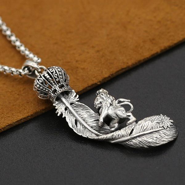 

925 sterling silver jewelry for women pendant crown lion eagle feather pendant