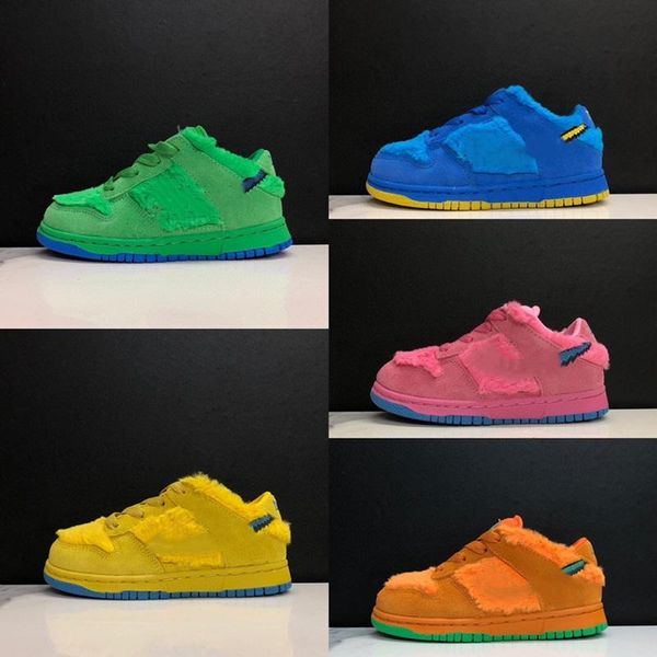 

sb three bear pack x dunks low children running shoes boys trainers girl youth kid sport sneaker size 24-35, White;red