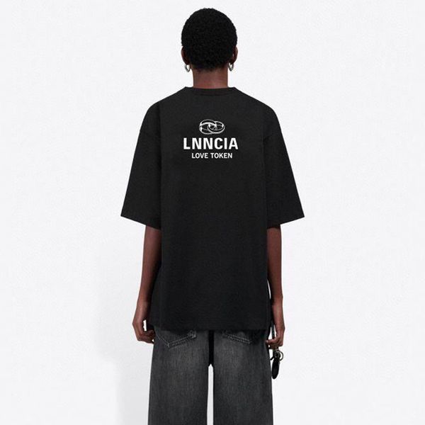 

20ss любовь кольца письмо классическая печатная tee дышащий solid t-shirt повседневная лето короткие рукава street открытый мужчины женщины, White;black