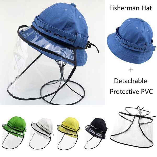 

women men anti-spitting protective hat cover female girls fisherman cap hat, Blue;gray