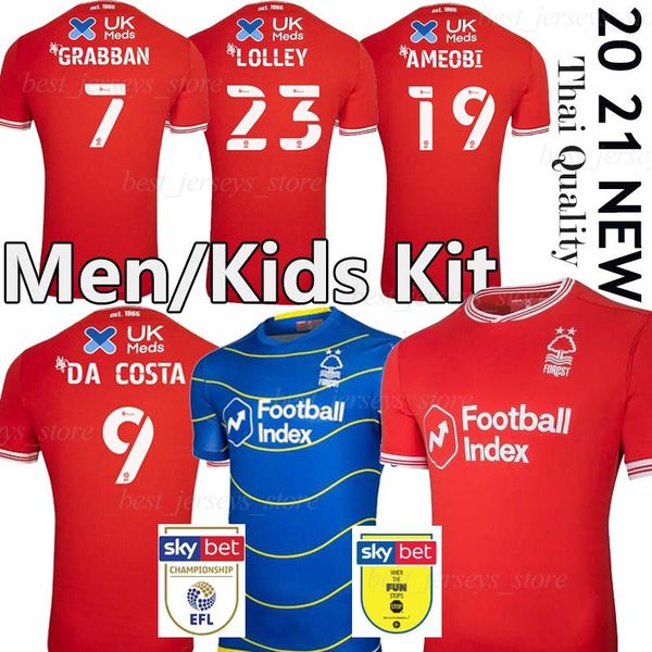 

20 21 nottingham forest soccer jerseys lolley grabban 2020 2021 watson cash football shirt silva ameobi da costa men+kids kit uniforms, Black;yellow