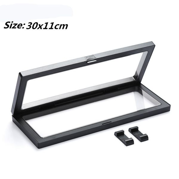 

30x11cm pet membrane jewelry pendant display stand holder bague packaging box protect jewellery coins floating presentation case mx200810, Black