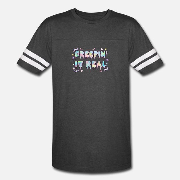 

рынк creepin это реальный я жуткий милые мягкого гранж майка мужчин designs с коротким рукавом o-образного вырез оригинального fit смешной п