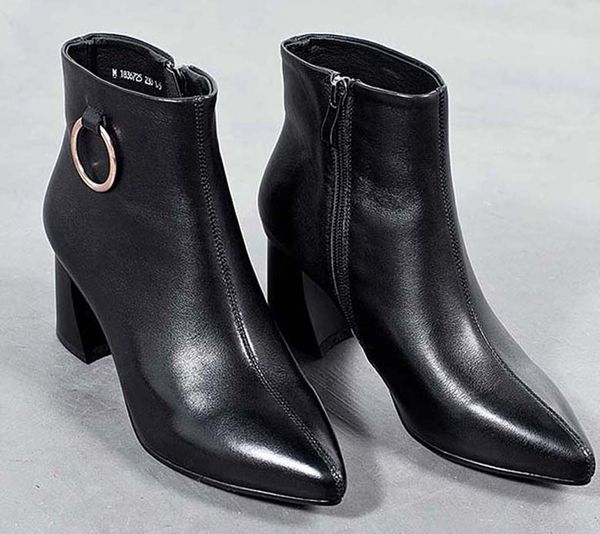 

fashion leather star women shoes woman leather short autumn winter ankle fashion brand women boots 02 px55, Black