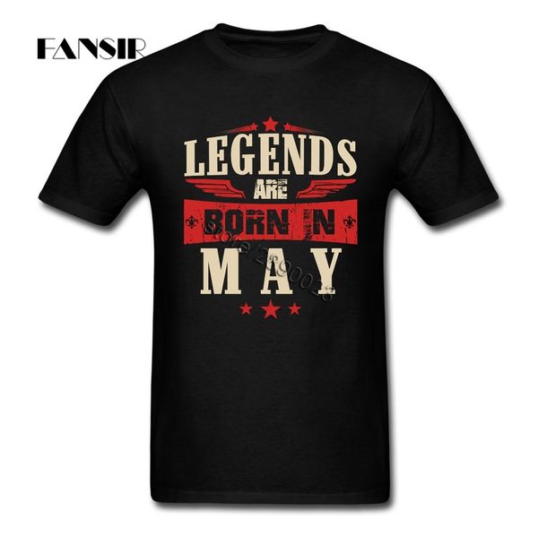 

2020 summer fashion t-shirts men white short sleeve custom legends are born in may tee men t shirt
