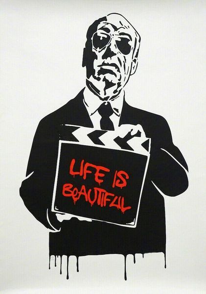 

mr brainwash graffiti art alfred hitchcock life wall decor handpainted &hd print oil painting on canvas wall art canvas pictures 200815